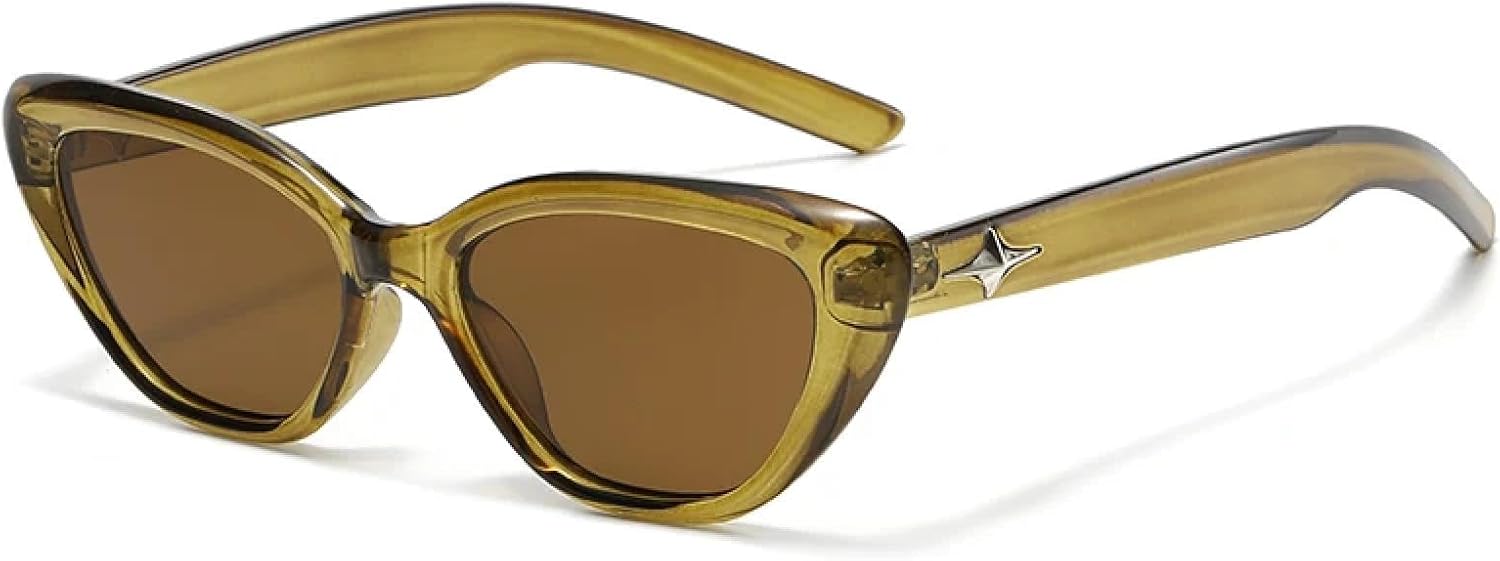 

Винтажные солнцезащитные очки «кошачий глаз» для женщин, роскошные женские очки, классические, с защитой от УФ-излучения UV400, модные, для активного отдыха HHZZYVY, Green Brown