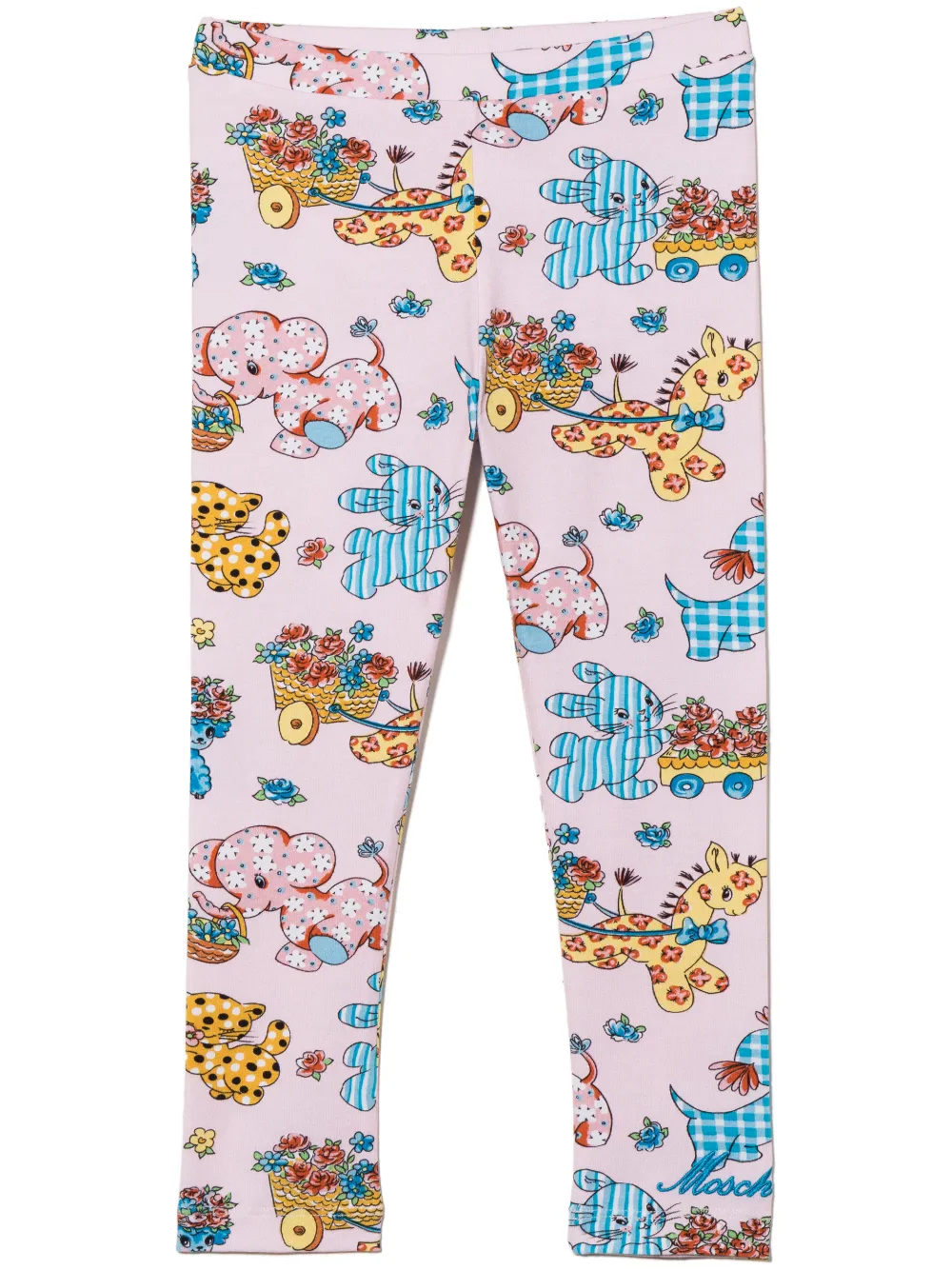 

Леггинсы с графичным принтом Moschino Kids, розовый