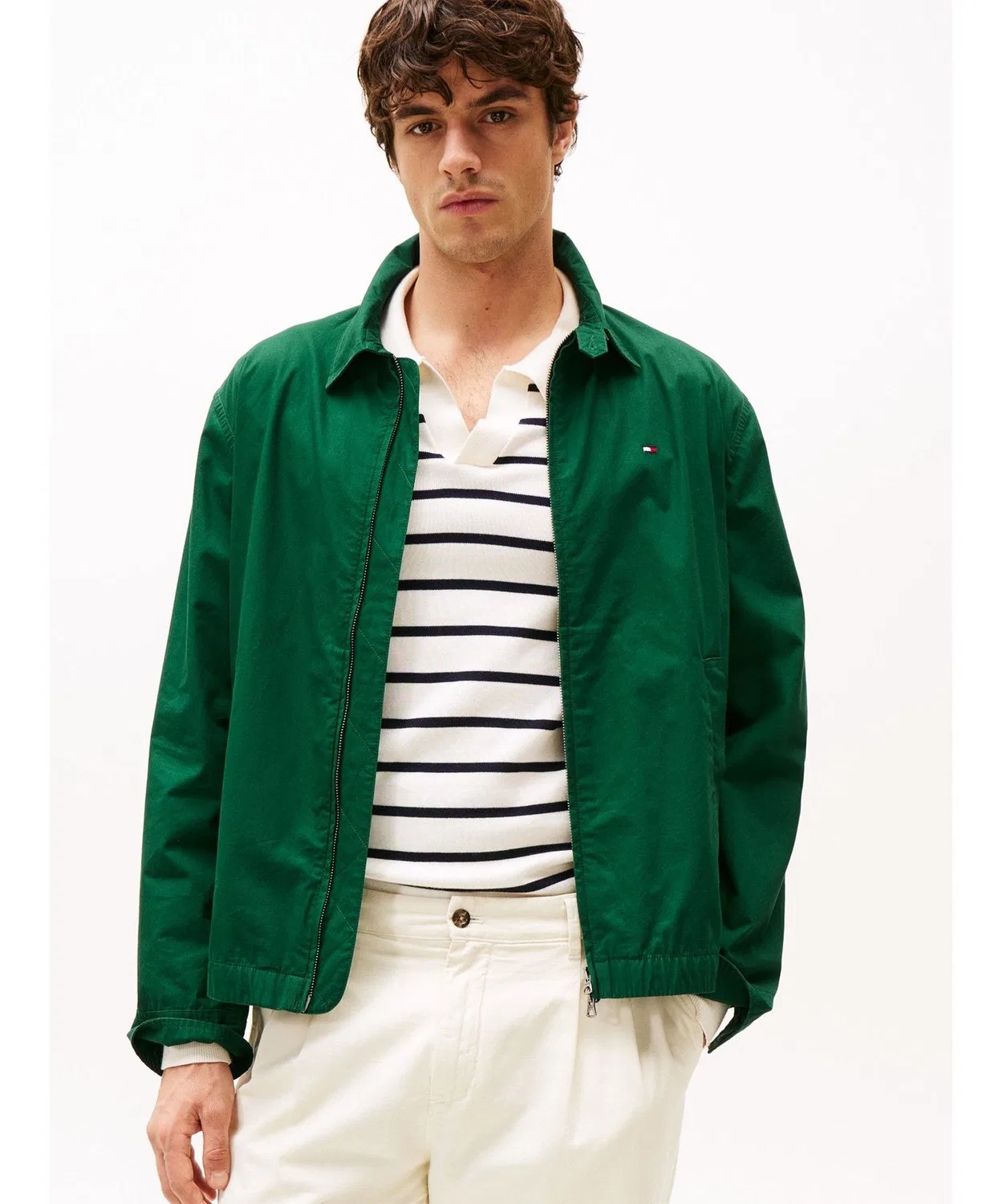 Куртка-ветровка Ivy League Tommy Hilfiger лёгкая хлопковая зелёная
