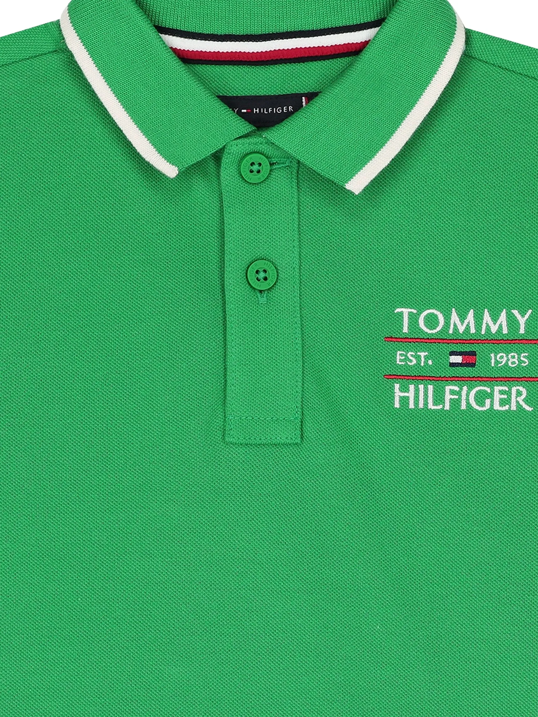 Рубашка поло Tommy Hilfiger Junior, зеленый — фото 3