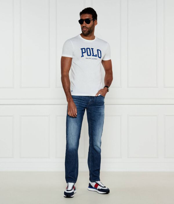 Футболка мужская Polo Ralph Lauren облегающего кроя с логотипом бренда, белый — фото 2