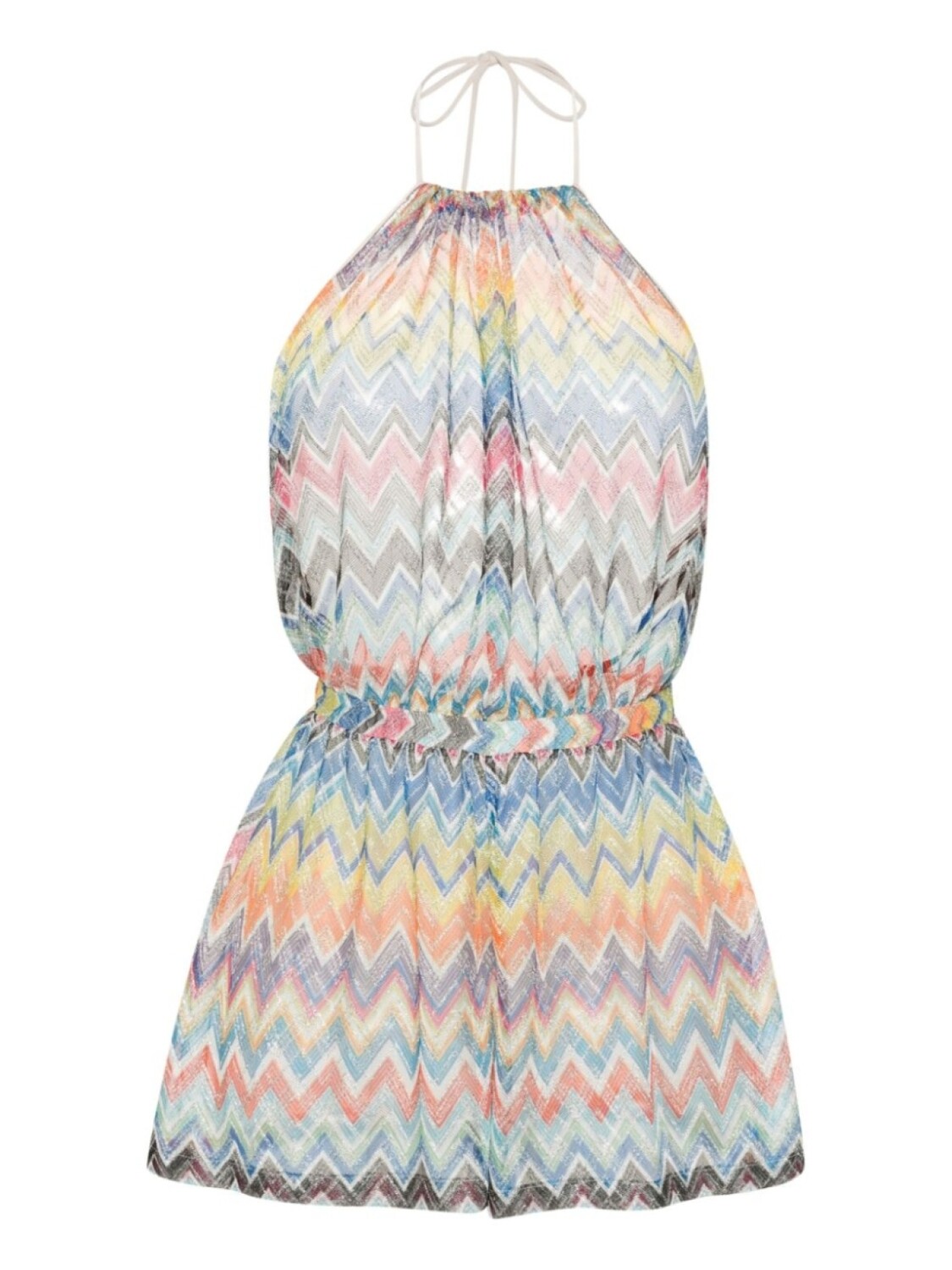 

Пляжный комбинезон с вырезом халтер и узором зигзаг Missoni, синий
