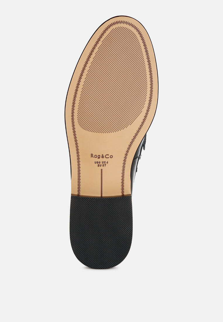 

кожаные лоферы oglavia с заклепками Rag & Co, черный