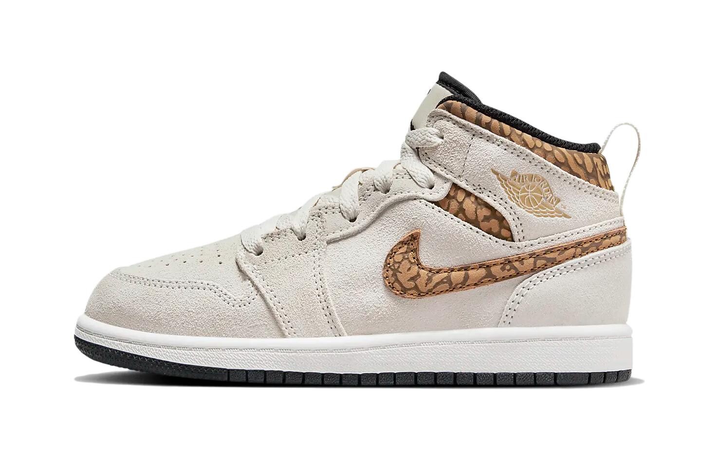 

Jordan Air Jordan 1 Детские баскетбольные кроссовки PS, Beige/Gold