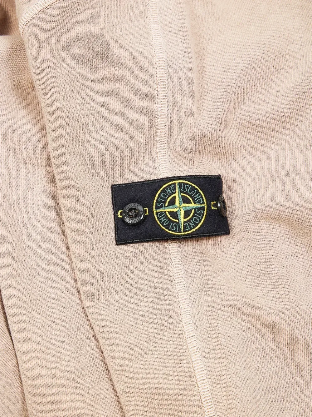 Худи с нашивкой-логотипом Stone Island Junior, бежевый — фото 3