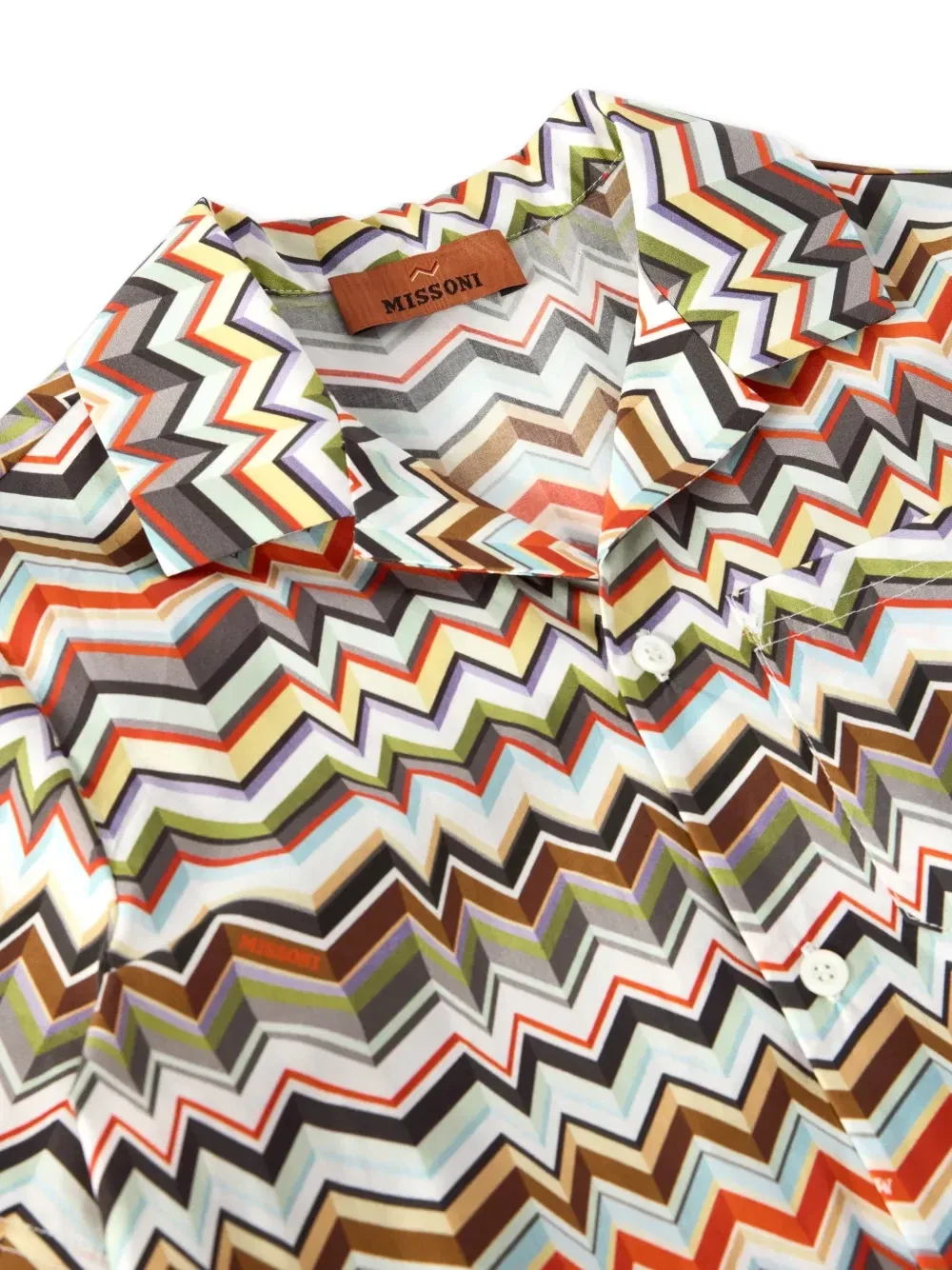 Рубашка с принтом «зигзаг» Missoni Kids, зеленый — фото 3