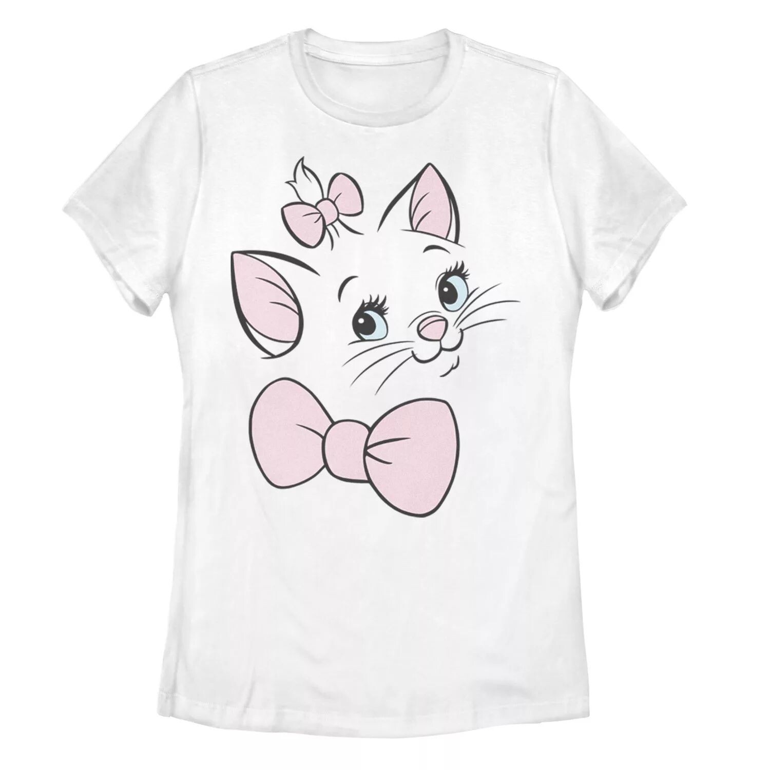 

Футболка Disney's The Aristocats Juniors' Marie Cute Kitten с изображением мордочки вверх и крупным планом Licensed Character