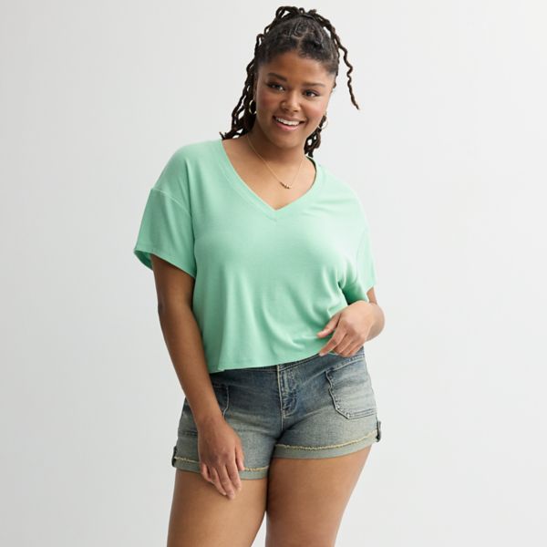 

Футболка большого размера с V-образным вырезом для юниоров So, цвет sage leaf