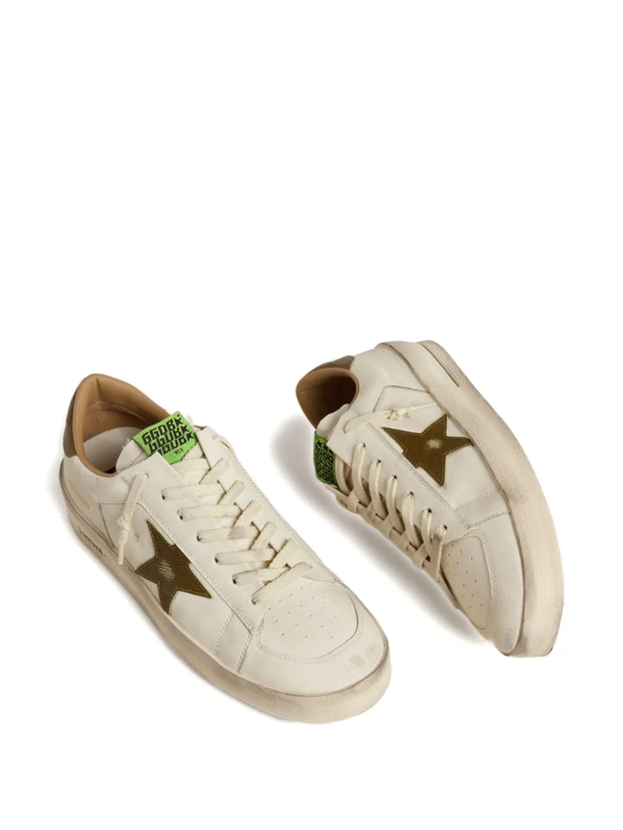 Кожаные кроссовки Golden Goose Stardan со звездным принтом, нейтральный — фото 2