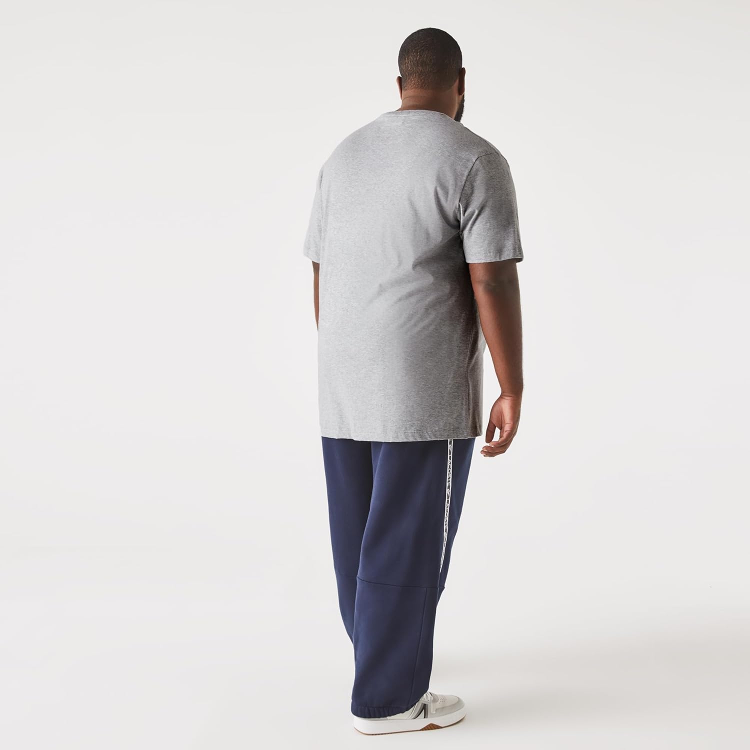 Мужская футболка Lacoste с круглым вырезом, коротким рукавом, классическим кроем и большой посадкой, Silver Chine — фото 3
