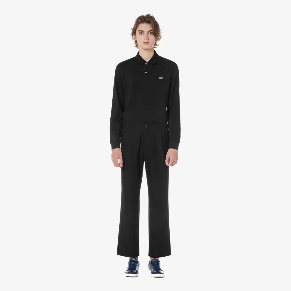 Мужские чёрные слаксы полуширокого кроя от Lacoste