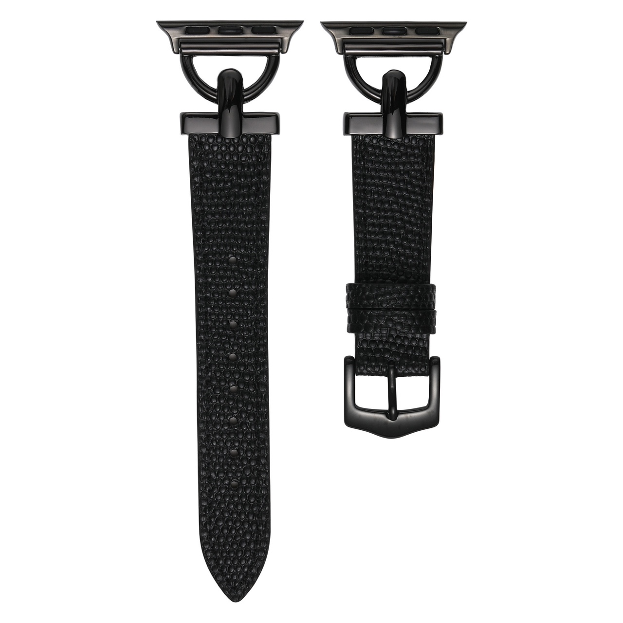 

Ремешок, совместимый с Apple, из натуральной кожи CHENSONG, Black with Silver Buckle