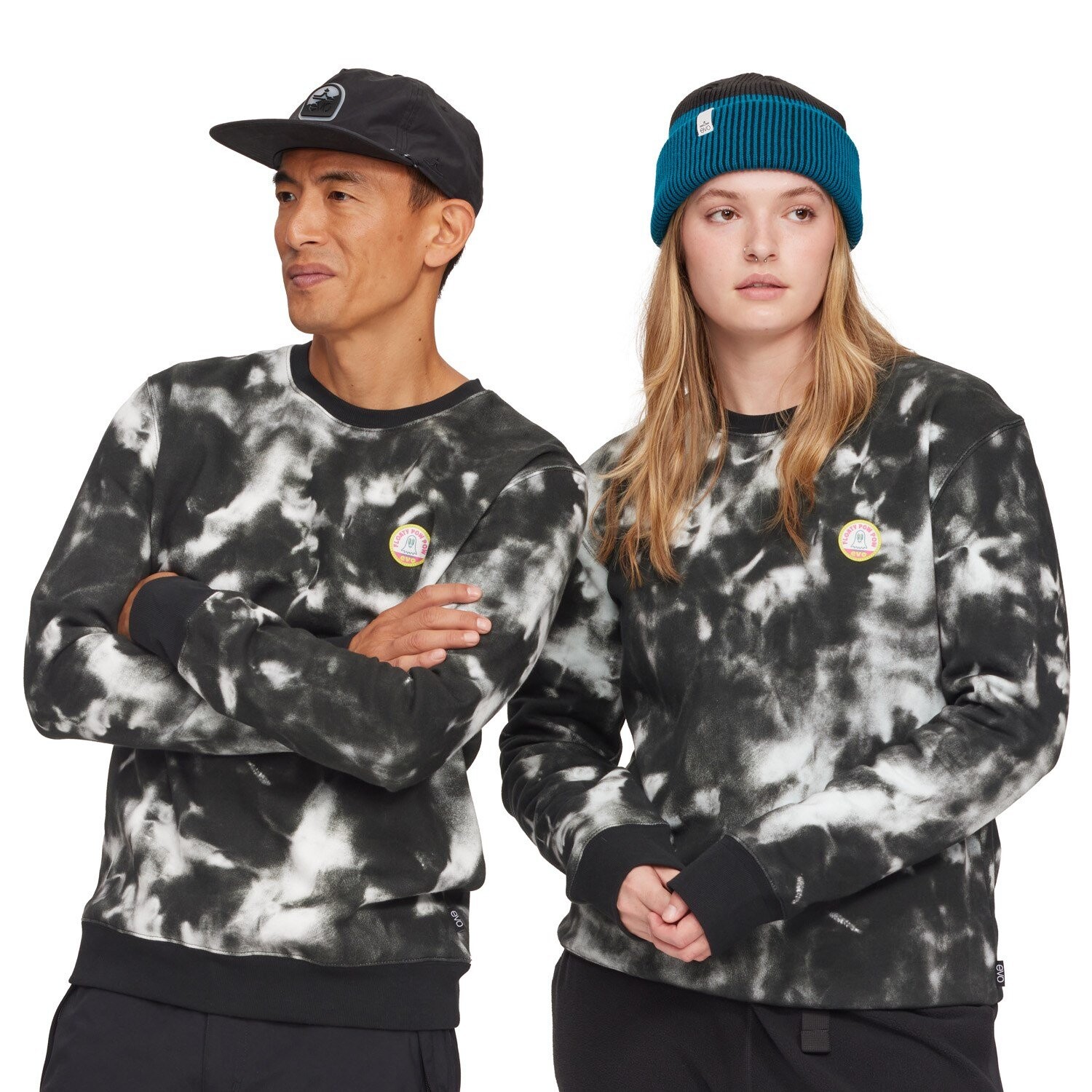 

Толстовка evo Ice Dye Crew Unisex, цвет Dark Ice Dye