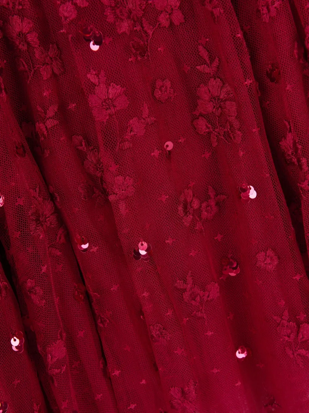 Платье с ажурной отделкой в форме сердца Needle & Thread Kids, красный — фото 4