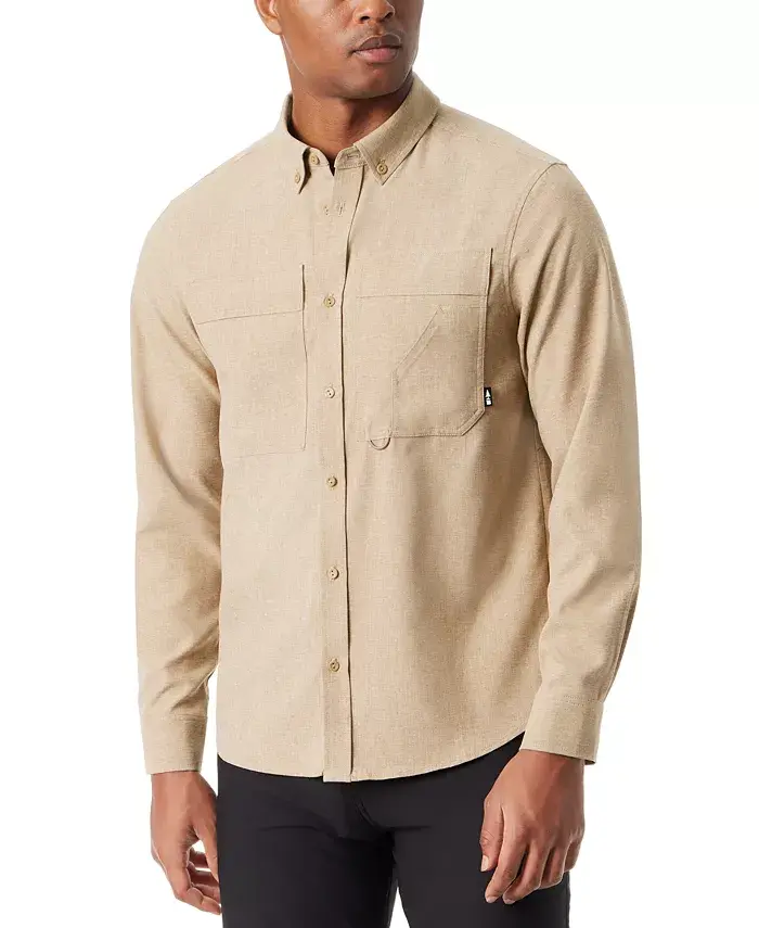 

Мужская классическая фланелевая рубашка на пуговицах в рубчик BASS OUTDOOR, зеленый