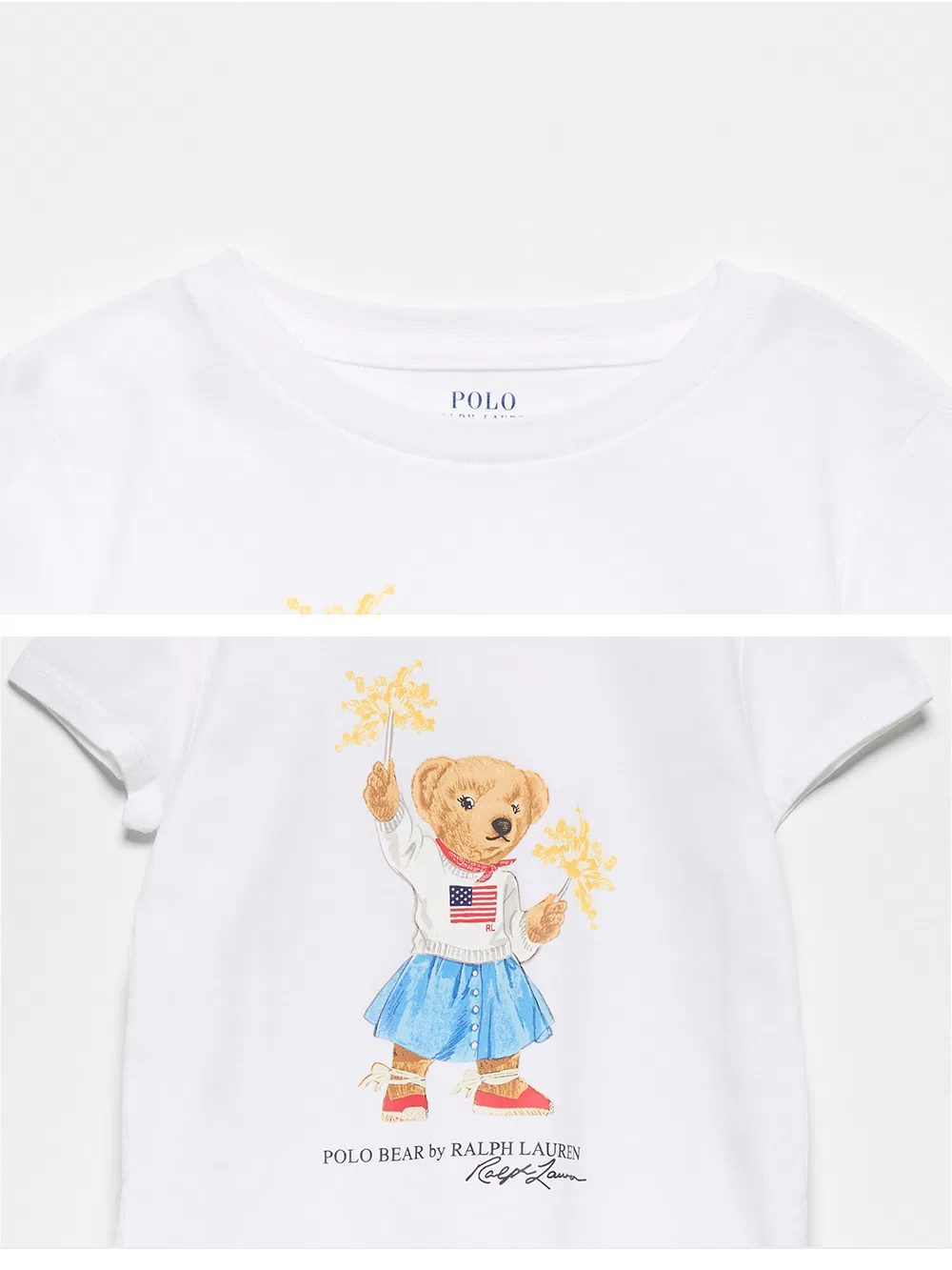Детская хлопковая футболка Polo Bear белая от Polo Ralph Lauren Children — фото 4