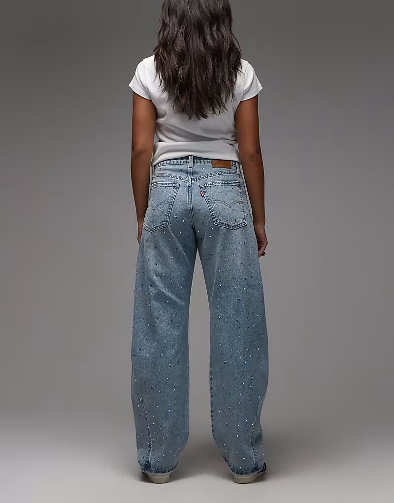 Мешковатые джинсы Dad barrel с декором в средне-синем цвете Levi'S — фото 2