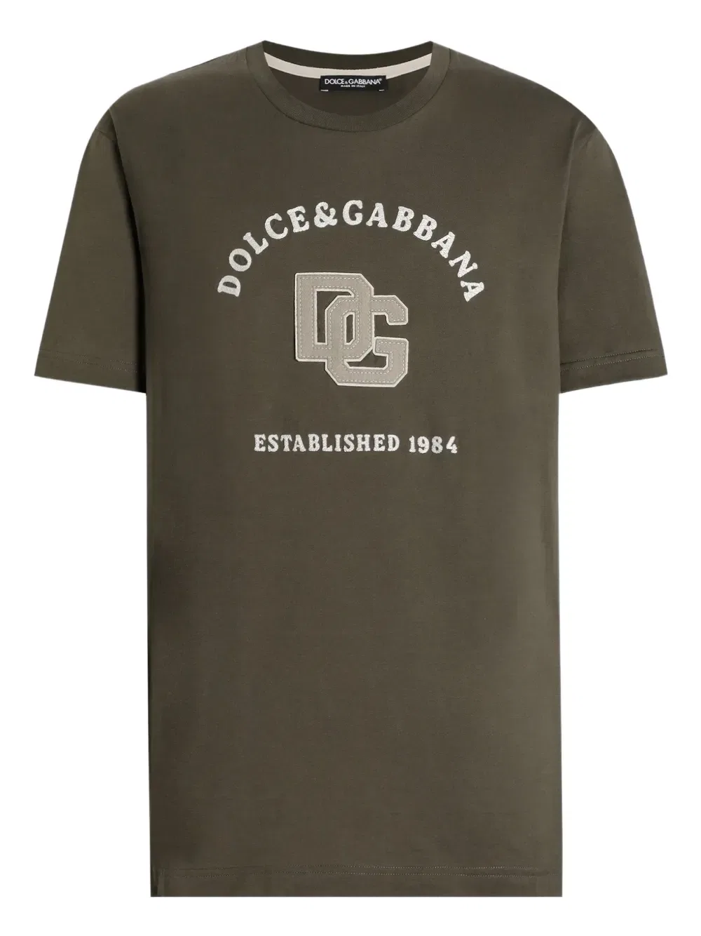 Футболка с логотипом и аппликацией Dolce & Gabbana, зеленый