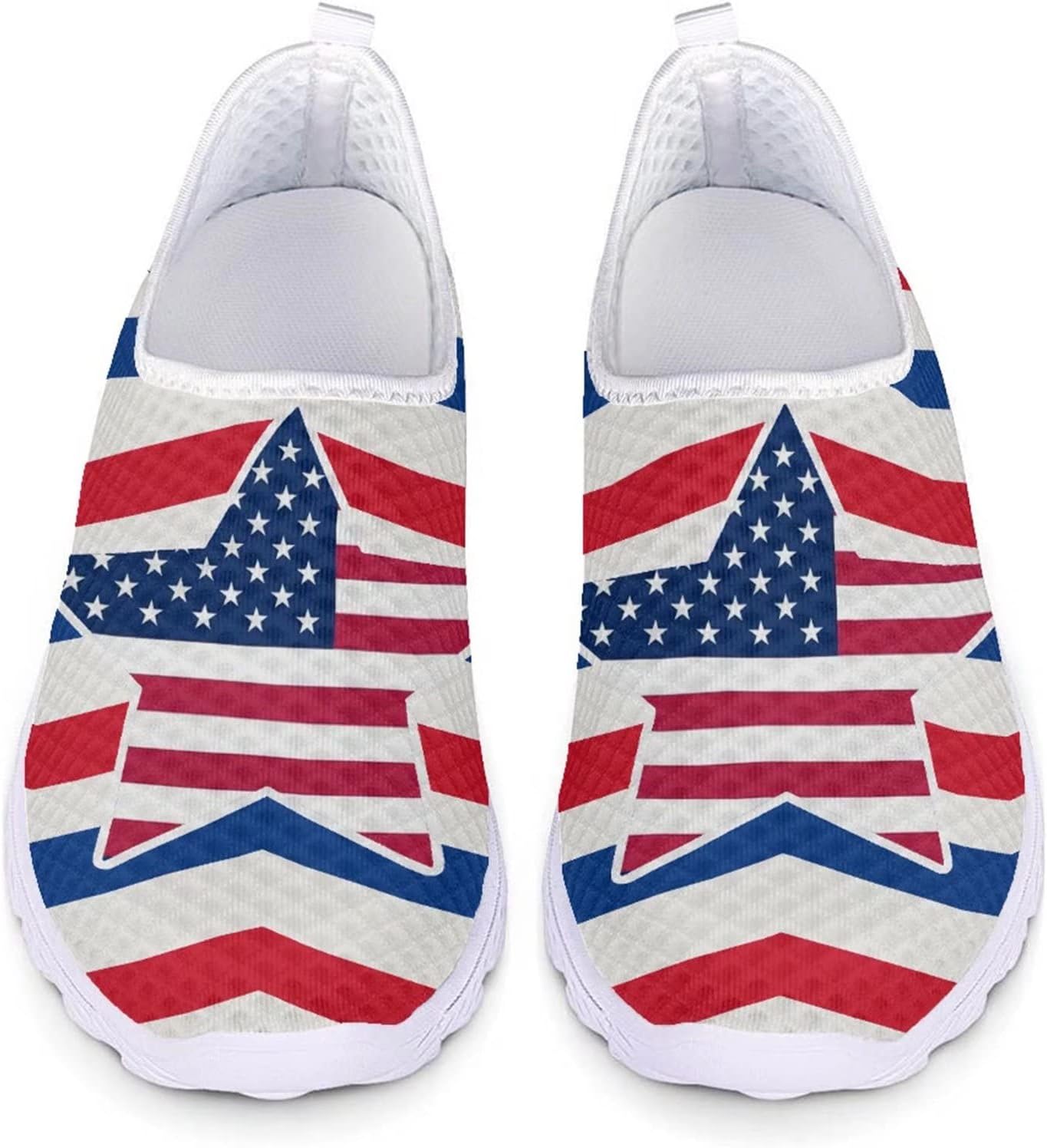 

Кеды Belidome Slip On Clipper для женщин и мужчин, повседневная комфортная обувь для ходьбы и бега, Usa Flag Star