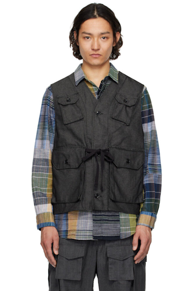 

Черный джинсовый жилет C-1 Engineered Garments