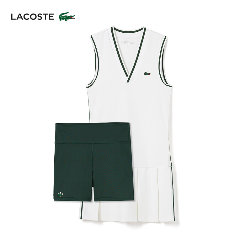 

Платье теннисное Lacoste с V-образным вырезом, белый