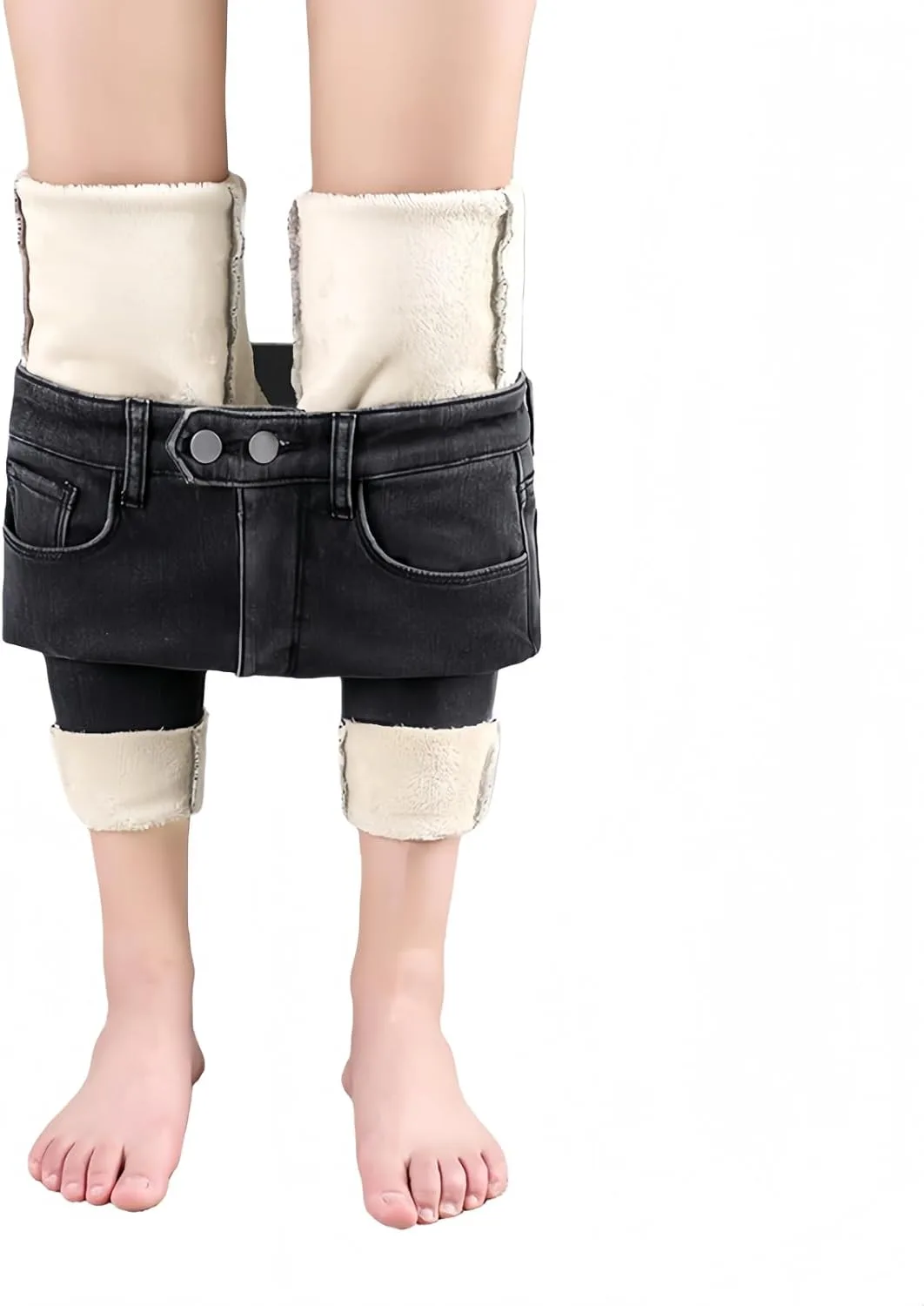 

Женские джинсы 2026 с флисовой подкладкой, утепленные скинни