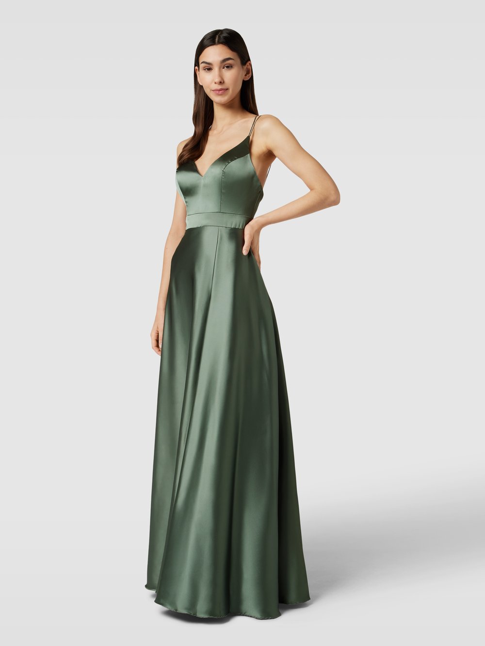 

Вечернее платье на тонких бретельках Luxuar, зеленый