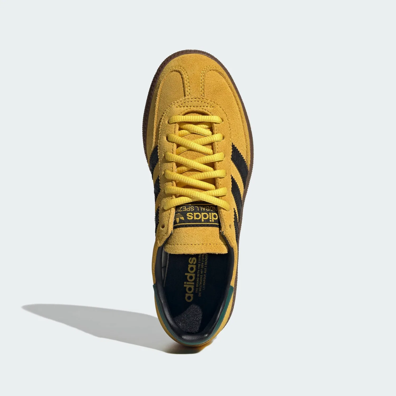 Кроссовки детские спортивные Handball Spezial Adidas, черный/желтый — фото 3