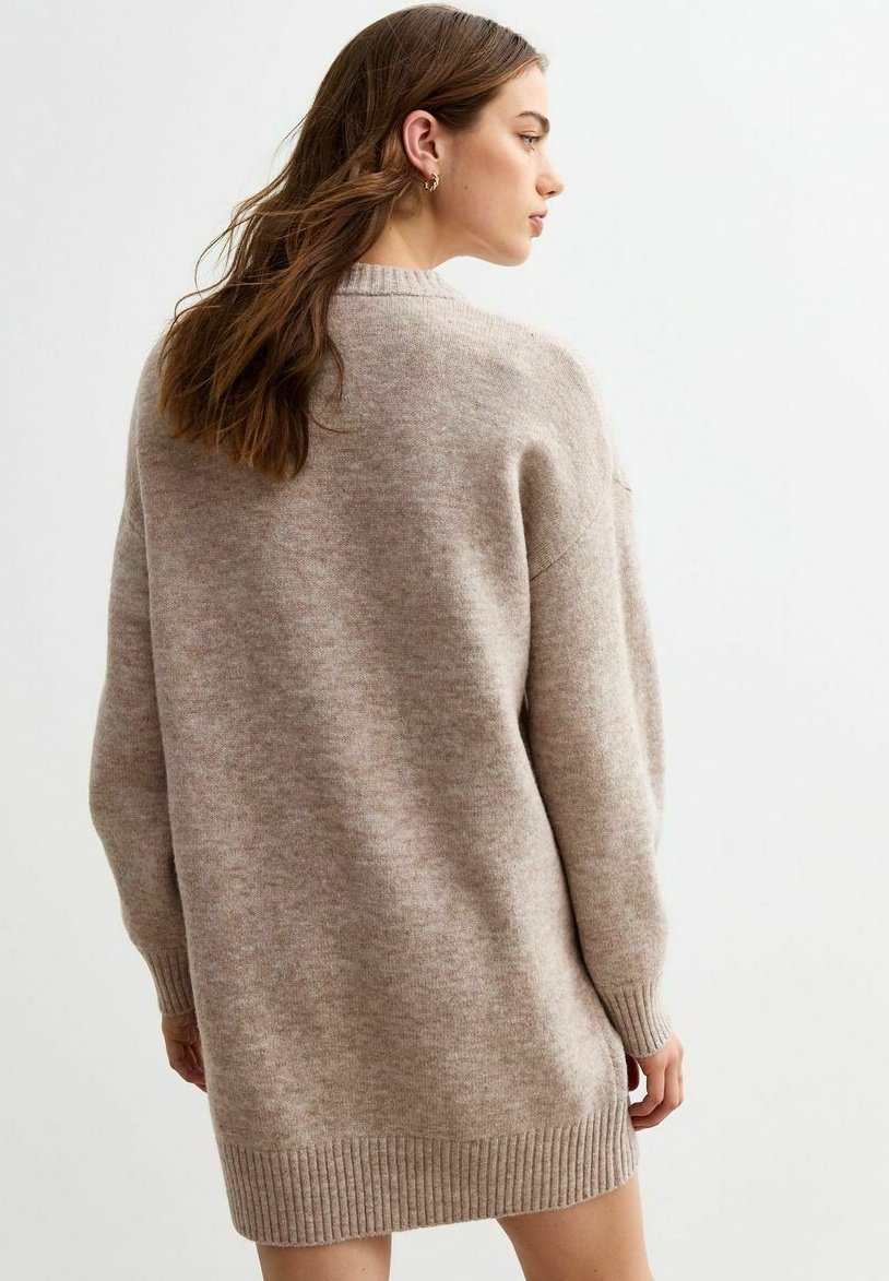 

Платье-джемпер LIGHT BROWN CREW NECK MINI New Look, бежевый
