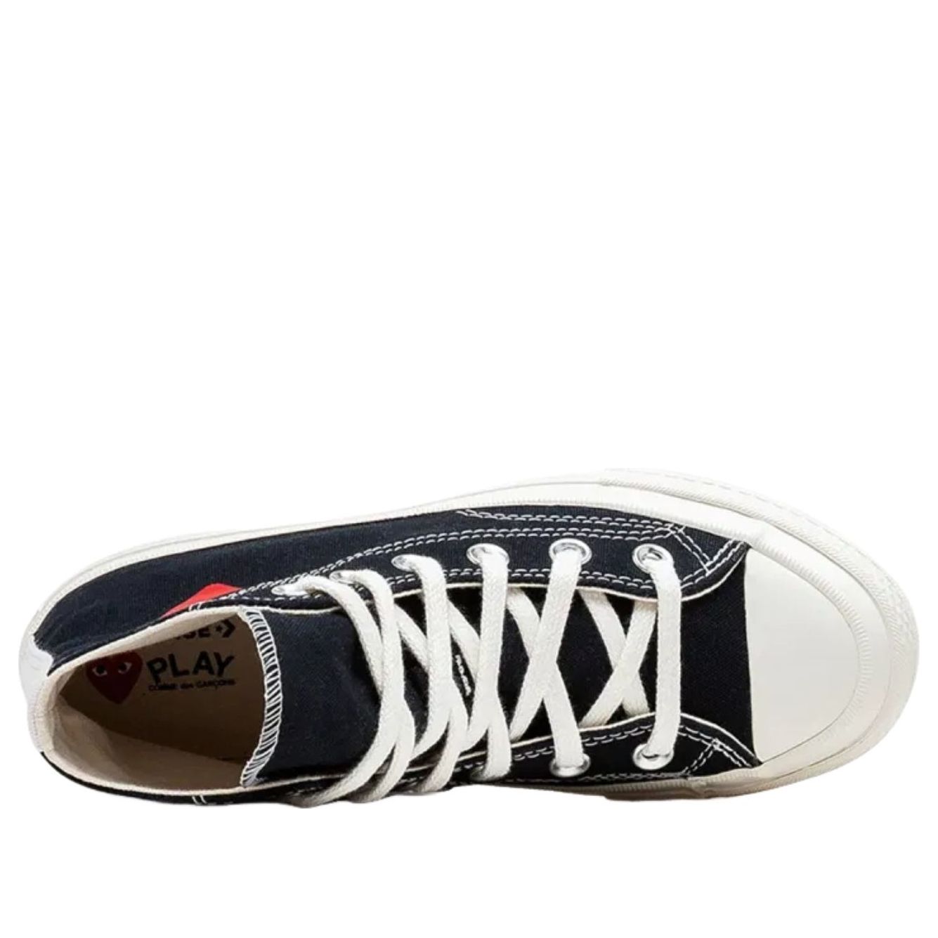 (P.S.) Converse x Comme des Garcons PLAY Chuck Taylor All Star 70 Hi 'Single Heart Black' — фото 4