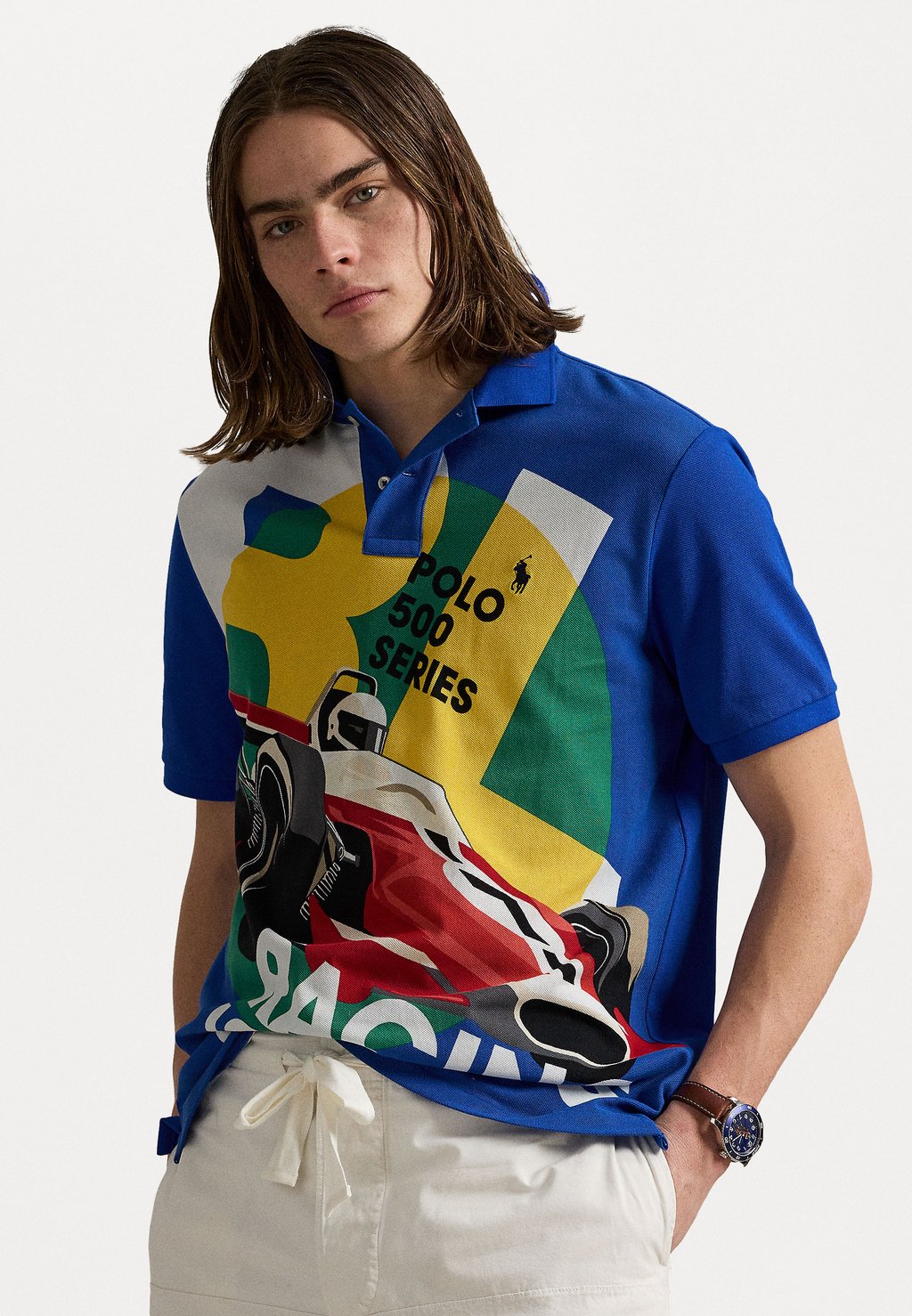 

Рубашка поло Classic Fit Mesh Graphic Polo Shirt Polo Ralph Lauren, синий