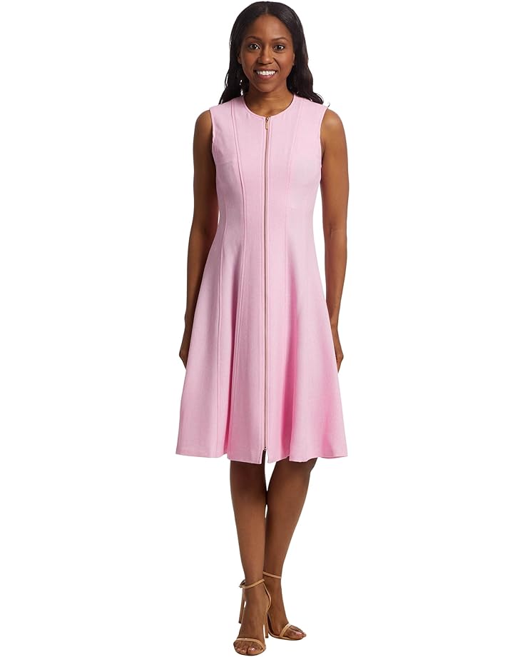 

Платье Calvin Klein Zipper Front Aline Dress, цвет Azalea/Cream