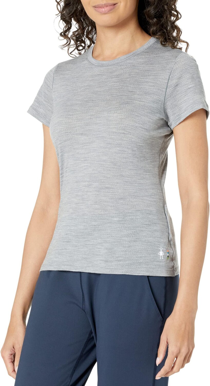 

Футболка из мериноса с короткими рукавами Smartwool, цвет Light Gray Heather