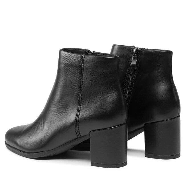 Ботинки женские Clarks Zip кожаные на каблуке, черный — фото 3