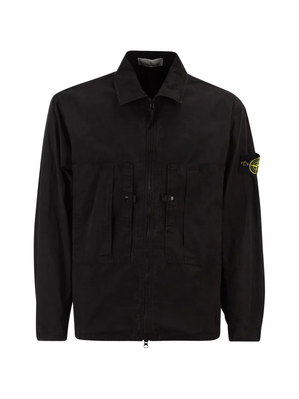 Рубашка с карманом на молнии Stone Island, черный