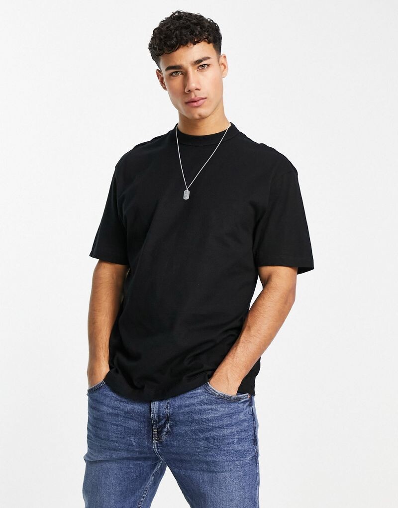 

Черная футболка классического кроя River Island