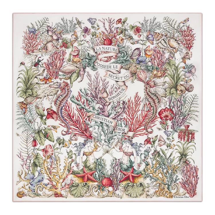 

DIOR Шёлковый шарф женский белый, White