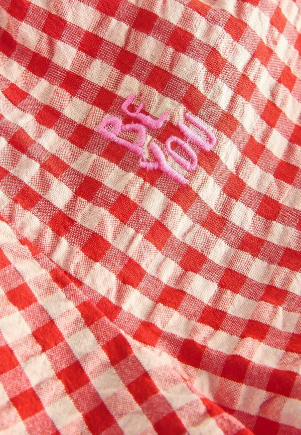 Брюки-Бочонки классического кроя без застежки Next, Gingham Pink Embroidered — фото 3
