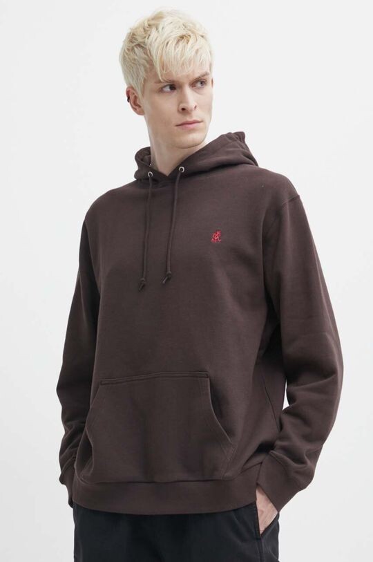 

One Point Hooded Sweatshirt хлопковая толстовка Gramicci, коричневый
