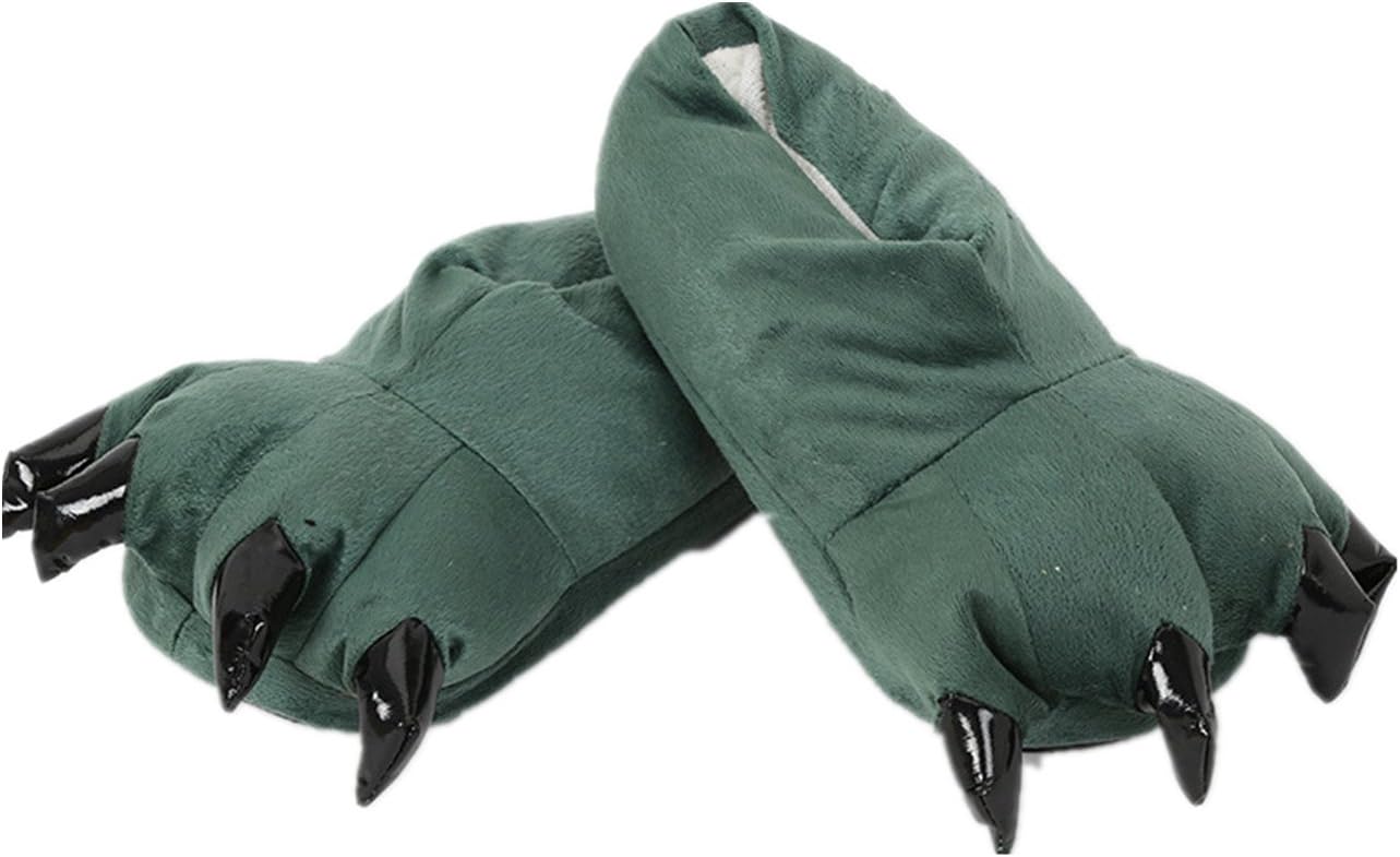 

Мягкие теплые домашние тапочки в виде звериных лапок (костюм) Funcos, темно-зеленый