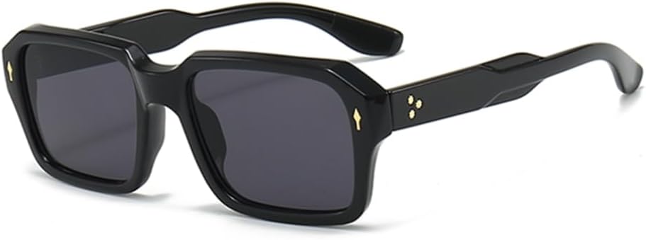 

Солнцезащитные очки с красными линзами для женщин, винтажные, с заклепками, прозрачные градиентные линзы, защита от УФ-излучения UV400 для мужчин, прямоугольные VFDHN, 1