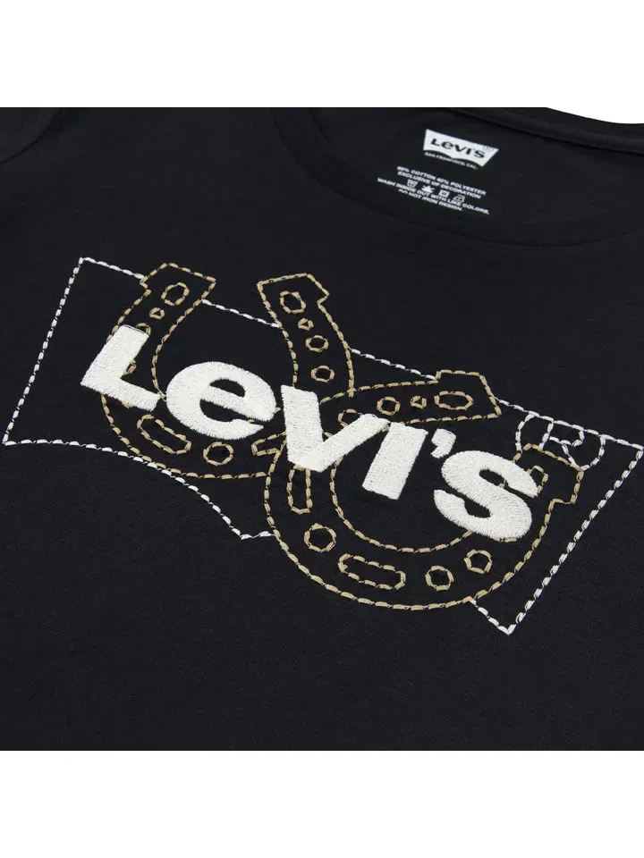 Лонгслив с принтом Levi's Kids, черный — фото 4