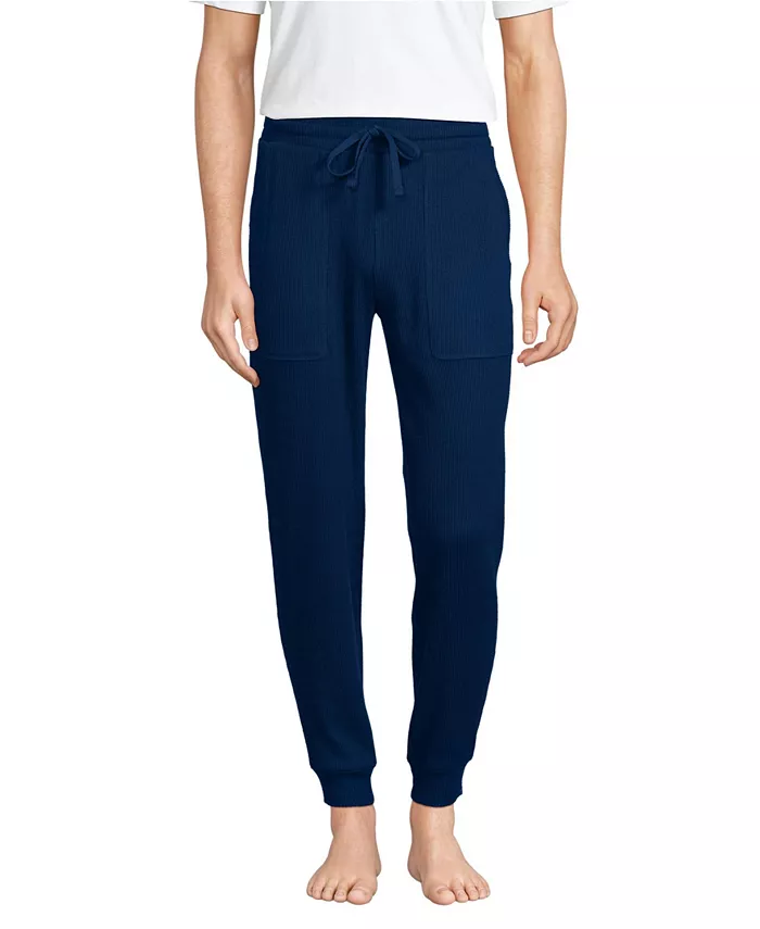 

Мужские утепленные джоггеры Brushed Rib Lands' End, синий