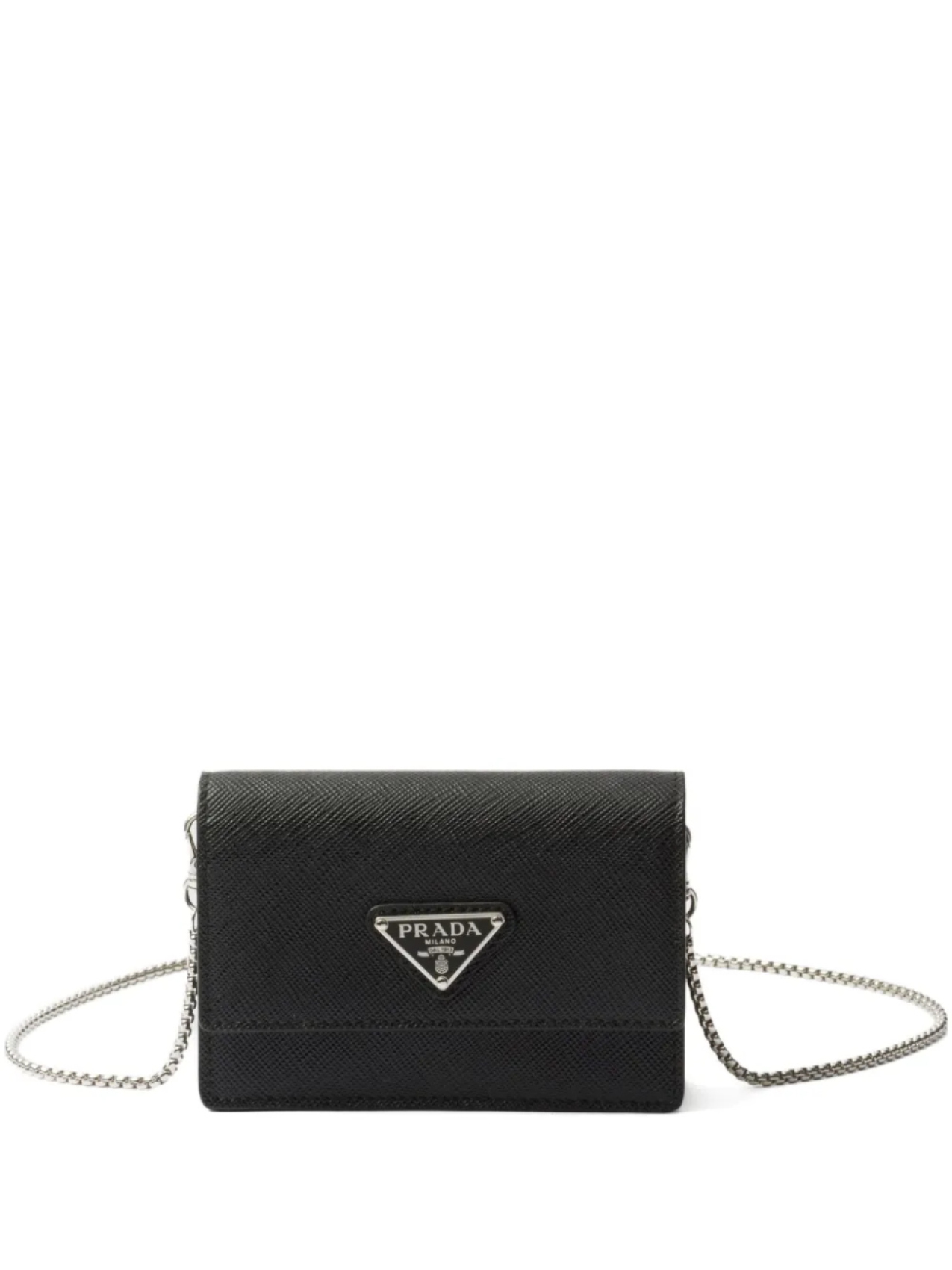 

Мини-сумка Prada из сафьяновой кожи, черный