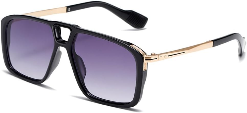

Винтажные солнцезащитные очки 2027 года для женщин, квадратной формы, с двойной перемычкой, модные градиентные очки для мужчин, защита от ультрафиолета UV400 MTZJH, Black Grey