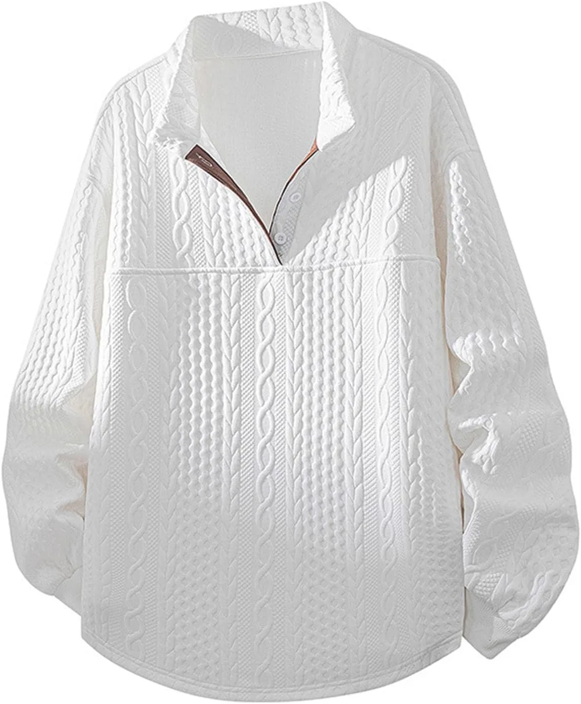 

Свитер Xiaojake мужской вязаный с кабельным узором, длинный рукав, отложной воротник, половинная застежка на пуговицах Xiaojmake