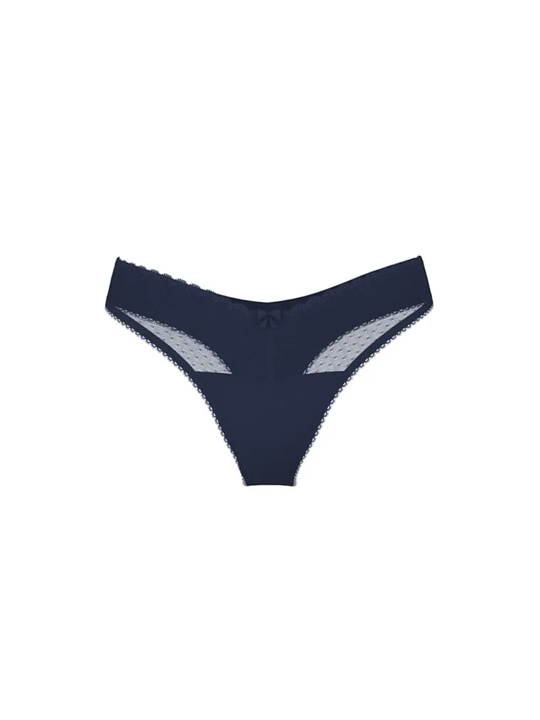 Трусики-Стринги с ажурным узором и высоким вырезом для ног. Victoria'S Secret, Pointelle Monaco Blue — фото 3