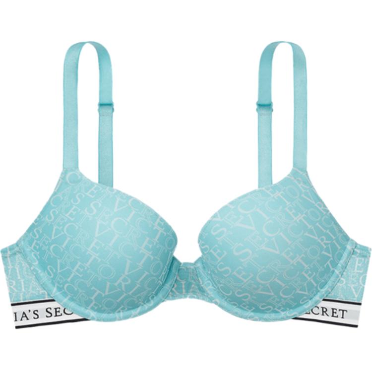 

Футболка Xiaobing Cup Series 9604 с тонкой подкладкой и логотипом по низу Victoria's Secret, цвет озёрная синева