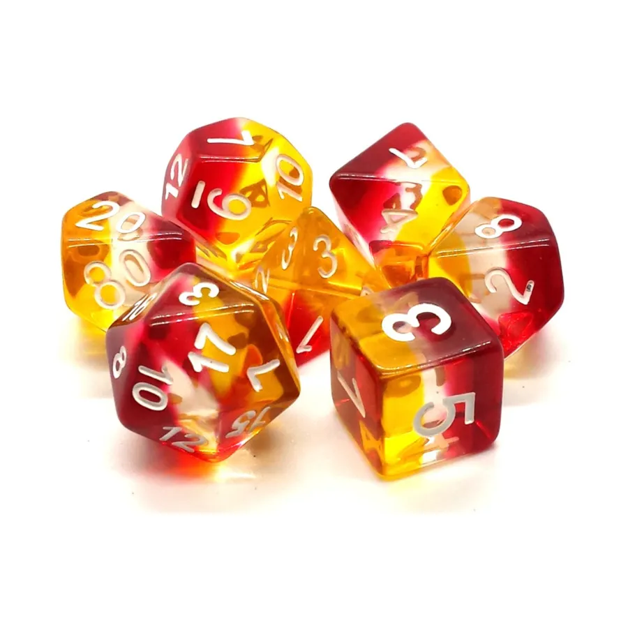 

Поликомплект Phoenix Rising с белым (7), Acrylic-Resin Dice - Gradient