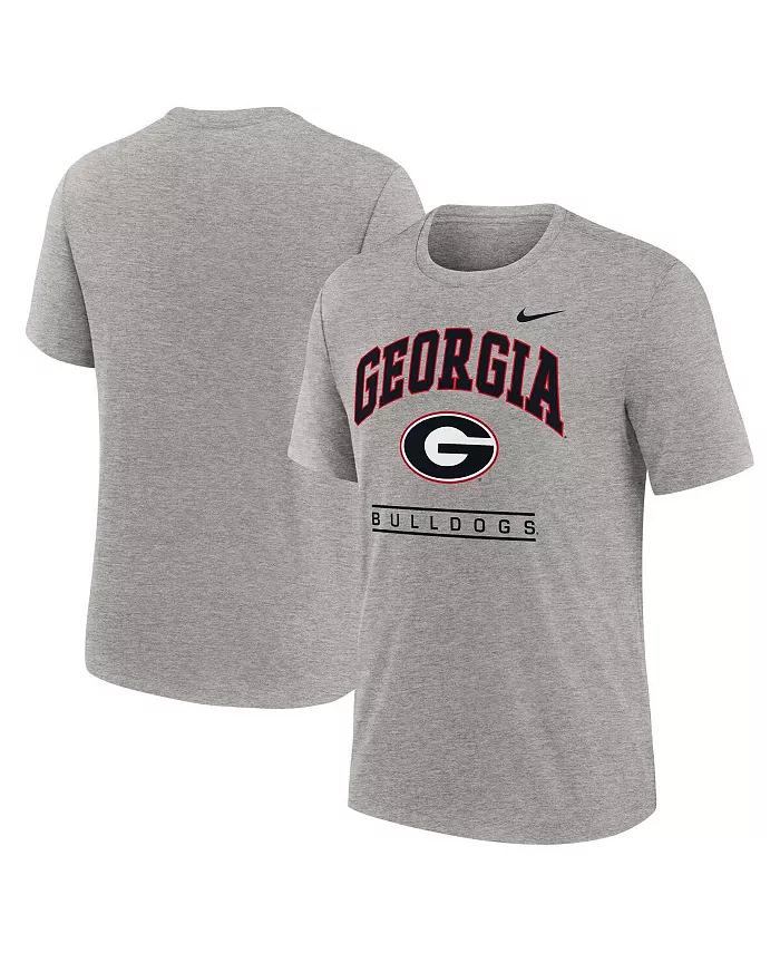 

Мужская футболка Heather Gray Georgia Bulldogs Arch Over Logo Tri-Blend Nike